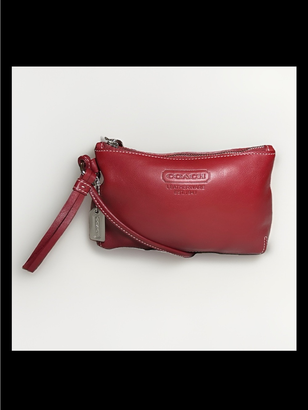 Coach Soho Leatherware Soft Red Leather Wristlet With Tassel, 2006 Style: #40575
